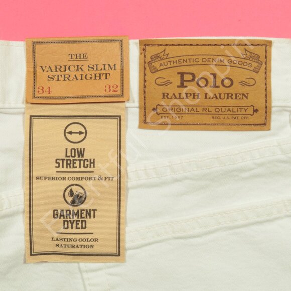 Polo Ralph Lauren Jeans Mens 34 White Varick Slim Straight Low Stretch New - Picture 4 of 7